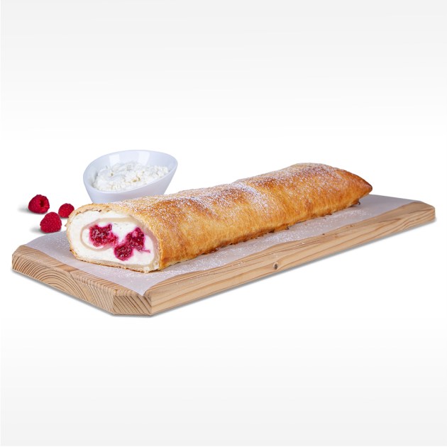 Himbeer-Topfenstrudel roh