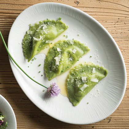 Schlutzkrapfen grün mit Graukasfülle