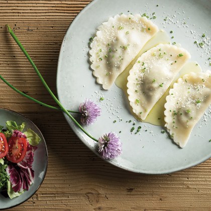 Schlutzkrapfen mit Steinpilzfülle handgemacht