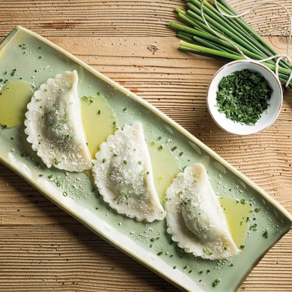 Schlutzkrapfen mit Bärlauchfülle