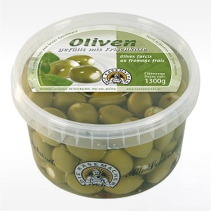 Oliven mit Frischkäsefülle