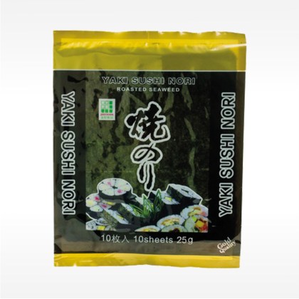 Seetangblätter Nori Yakisushi Qualität gold